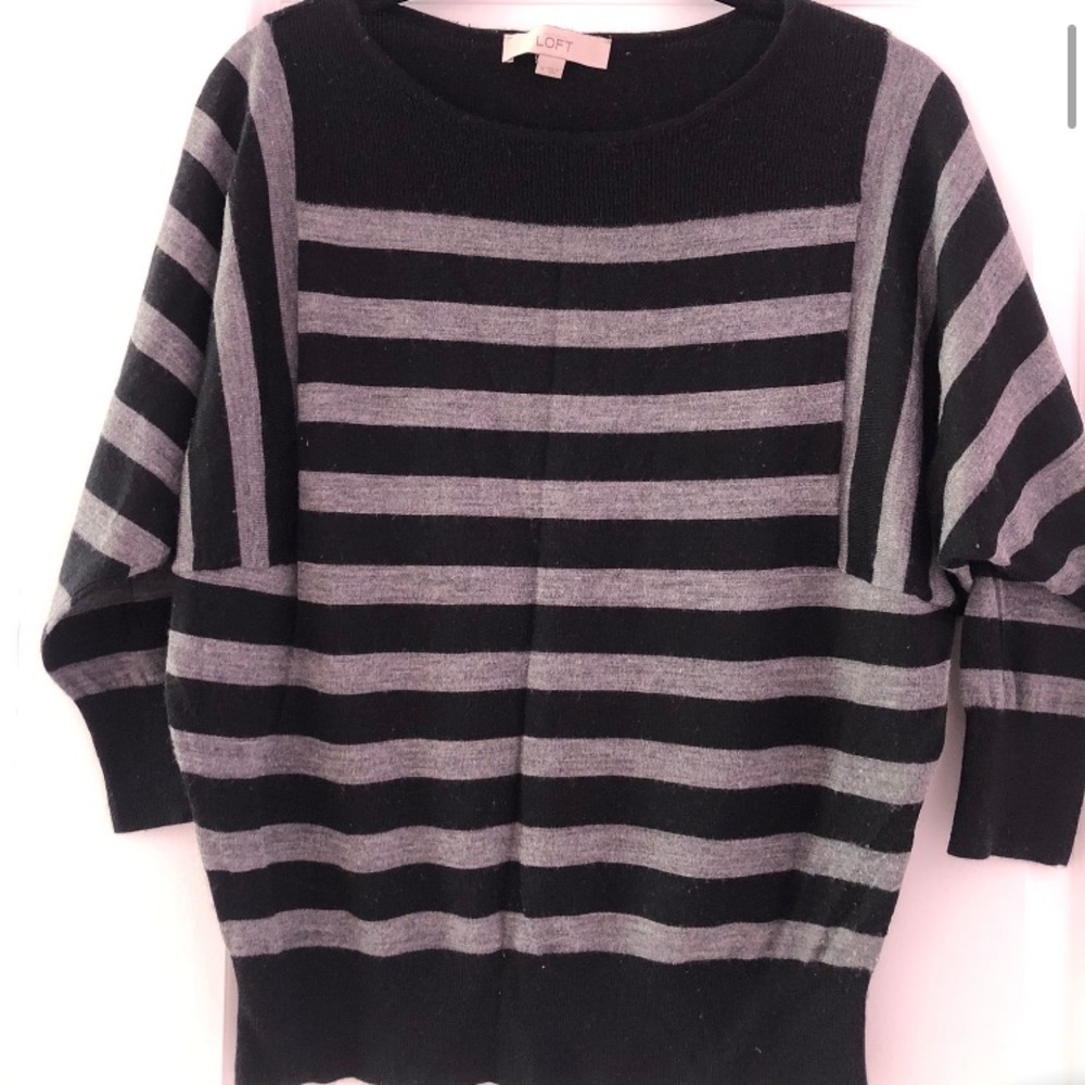 LOFT striped sweater with fancy sleeves